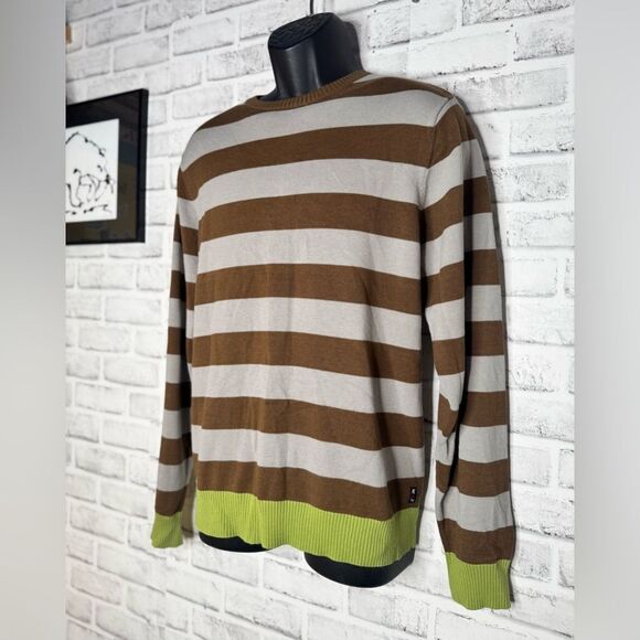 Quiksilver Striped Knit Sweater Size Medium, Surf, Surfer Beach - Picture 3 of 6